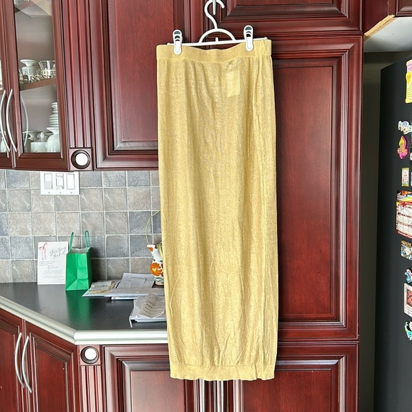 ZARA gold metallic sheer maxi skirt size small - Picture 6 of 11